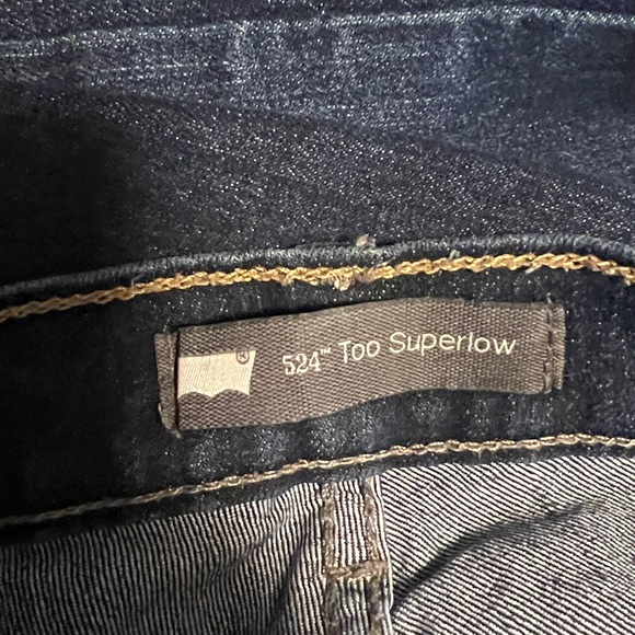 Levi's 524 Too Superlow Rise Y2K Blue Denim Skinny Jeans - Picture 9 of 12